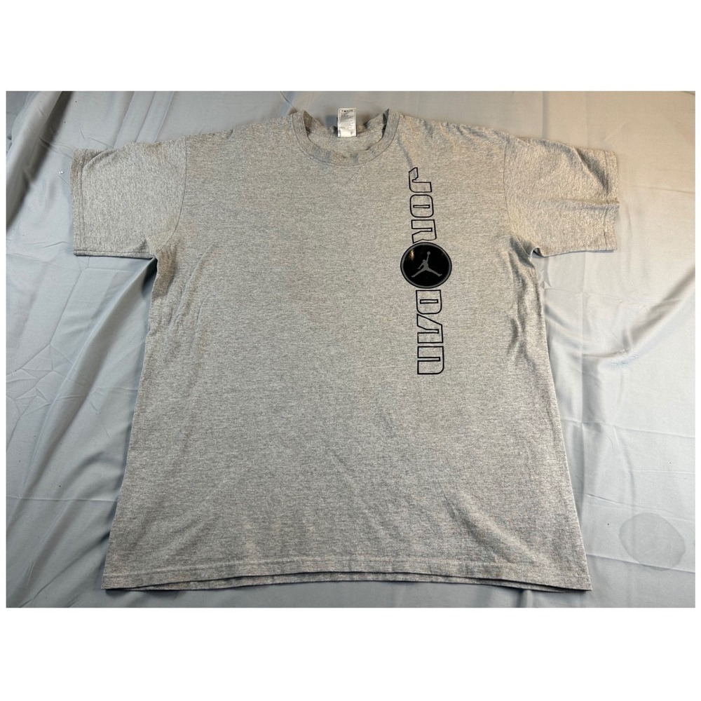Jordan Brand Mens XL Gray Vertical‎ Graphic Jumpman Logo T-Shirt S40610FUN